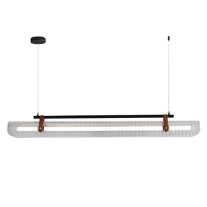 Minimalist Linear Pendant <b>Light</b> Led Long Gold Bar Chandelier For Restaurant Tea Room Dining Table Office Lighting - Product Image 5