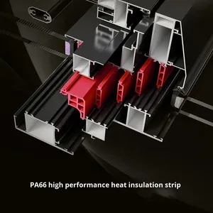 <span class=keywords><strong>Porte</strong></span> plate en alliage d'aluminium simple et moderne Conception de pont cassé étanche Isolation phonique Isolation thermique Entrée avant Balcon Appartements - Product Image 4
