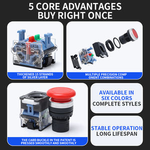 Boutons de la série complète LA38 de style groupe CNAOM de haute qualité Contacts argentés épaissis, vis galvanisées, carte intermédiaire brevetée - Product Image 6