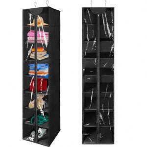 8-Tier Clear PVC Hanging Closet Organizer Portable Wardrobes With Zipper Sweater Shoe Storage Shelves Closet <b>Cover</b> Hanging Items - Product Image 1