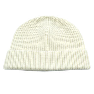 Bonnets en <span class=keywords><strong>laine</strong></span> mérinos de qualité supérieure, bonnets en tricot épais pour l'hiver, bonnets à revers chauds avec broderie, logo personnalisé pour hommes et femmes - Product Image 1