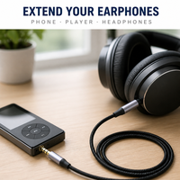 Câble d'extension audio tressé plaqué or 3,5 mm AUX mâle-femelle en gros pour casque, haut-parleur de voiture, ordinateur