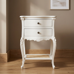 European Style Bedside <b>Table</b> <b>White</b> Solid Wood Mahogany MDF Panel French Bedroom Furniture Nightstand for Home Hotel ApartmentUse - Product Image 2