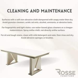 Mesa de Comedor Rectangular Extensible Moderna Lena con Patas de Metal y Tapa de Mármol para 6 Personas, Diseño Europeo - Product Image 3