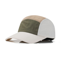Casquette de sport en nylon 5 panneaux haut de gamme, personnalisable avec logo, respirante, séchage rapide, imperméable, pour la course à pied, vente en gros