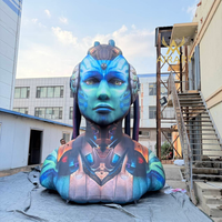 Statue de déesse robot gonflable lumineuse personnalisée pour la décoration d'événements musicaux de marque, d'activités festives et d'expositions d'art en galerie