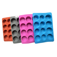 Moule à gâteau cylindrique en silicone à 12 cavités, moule rond pour chocolat, moule pour biscuits croustillants, moule à savon fait main, modèle chinois RL-253