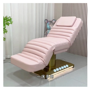 Small White Modern Hotel Single Massage Lash Technician Bed Reclining <b>Adjustable</b> 3 Motor Curled Eyelash Bed with <b>Stool</b> - Product Image 4