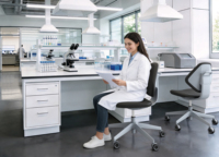 Chaise de laboratoire moderne anti-statique | Siège ergonomique antistatique en cuir PU pour travaux électroniques