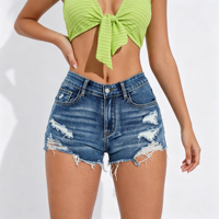 Nouveaux shorts en jean à jambes larges pour femmes, mode été, haute qualité, déchirés