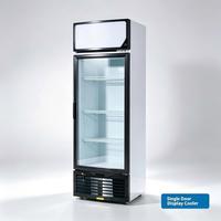 Réfrigérateur vertical à porte vitrée avec étagères métalliques réglables pour supermarché, vitrine réfrigérée à porte unique