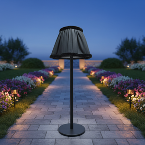 Lampe solaire LED d'extérieur moderne avec télécommande, lampe de sol à changement de couleur pour jardin, corps en fer, alimentation par batterie - Product Image 1