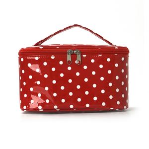High Quality PVC Waterproof <b>Makeup</b> Organizer Vintage Polka Dot Cosmetic Bag Portable Multifunctional <b>Makeup</b> <b>case</b> with Handle - Product Image 4