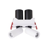 Spot LED COB à double tête monté en surface 360° °   Projecteur LED télescopique rotatif, éclairage orientable anti-éblouissement