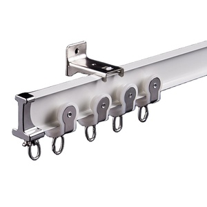 IKSUN Aluminum Wall Mounted Curtain Rail Single Aluminum Profiles Hotel Curved Curtain Track - Product Image 1