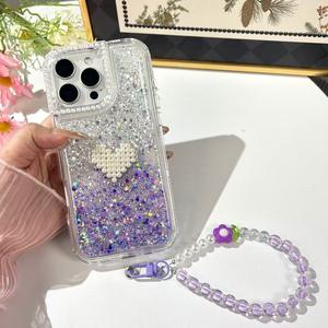 Diamond Jewelry <span class=keywords><strong>Love</strong></span> Heart Phone Cases para iPhone 17 16 15 Pro Max Lanyard Phone Cover Fundas Para Celulares - Product Image 6