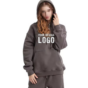 Sweat-shirt pour femme en molleton uni de 360 g, personnalisable avec un MOQ faible, style streetwear décontracté, lourd, ample, pull sport, sweat-shirt pour femme - Product Image 6