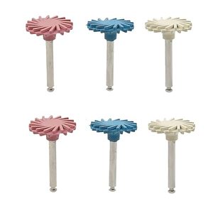 Kit de polissage dentaire 6 pièces : Roues en caoutchouc silicone et brosses spirales pour la restauration de résine, céramique et zircone - Product Image 3
