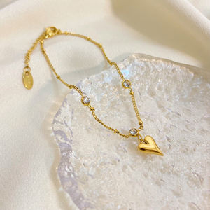 2025 nouveau 18K or amour Zircon <span class=keywords><strong>cheville</strong></span> <span class=keywords><strong>bijoux</strong></span> en acier inoxydable plaqué or <span class=keywords><strong>cheville</strong></span> <span class=keywords><strong>chaîne</strong></span> incolore saint valentin cadeau - Product Image 6