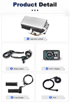 Kit de conversion de roue arrière pour vélo électrique 135 mm Dropout 72 V 3000 W MTX39 avec contrôleur 60 A et écran couleur UKC1