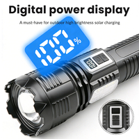 Projecteur d'extérieur puissant, lampe de poche ABS, rechargeable par USB, étanche IPX4, 1000 Lumens, zoom télescopique longue portée pour