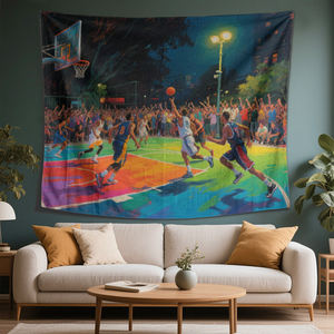 Vente en gros Tenture murale <span class=keywords><strong>Tapisserie</strong></span> personnalisée Affiche Taille Noir Décor Jeter Sequin Décoré Tissu Imprimé Décoration murale <span class=keywords><strong>Tapisserie</strong></span> - Product Image 1