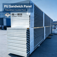 Panneau sandwich en polyuréthane personnalisé, panneau mural isolé en PU pour le contrôle de la température des fermes de champignons