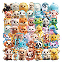 Pegatinas 3D de Animales Lindos de Dibujos Animados, Pegatinas Decorativas para Cuadernos de Jardín de Infantes, Pegatinas Adhesivas de Demonios