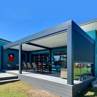 Pérgola Personalizada de Aluminio Bioclimática con Techo Retráctil Motorizado, Protección UV e Impermeable para Jardín