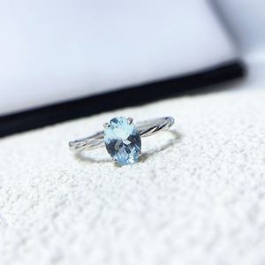 Nuovo prodotto di fabbrica 925 anello in argento Sterling <span class=keywords><strong>con</strong></span> <span class=keywords><strong>acquamarina</strong></span> naturale pietre preziose <span class=keywords><strong>gioielli</strong></span> per matrimoni - Product Image 4