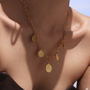 BINSHUO Light Luxus Herz Fisch Zubehör übertrieben Edelstahl vergoldet Schmetterling Herz Anhänger Halskette für Frauen - Product Image 2