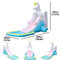 Toboggan gonflable en tissu Oxford PlayCation, vente en gros directe usine, prêt à expédier, avec souffleur d'air 350W, capacité 90kg, pour enfants, jardin extérieur