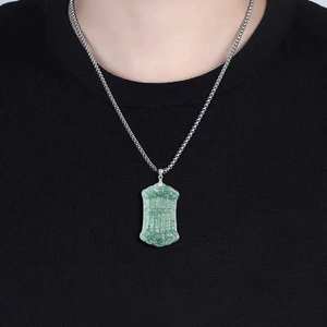 Ábaco de jade natural auténtico azul agua para calcular la fortuna, conjunto de plata S925 con colgante de jade de grado hielo para mujer - Product Image 3