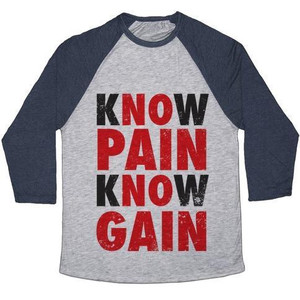 Know Pain Know Gain (No Pain No Gain) (Tank) Unisex Tri-Blend <b>Baseball</b> <b>Tee</b> - Product Image 4