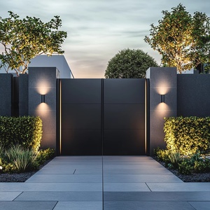 Puerta Corredera <span class=keywords><strong>de</strong></span> Aluminio con Luz LED, Diseño Moderno para Entrada, Seguridad Automática, Diseño para Exteriores - Product Image 4
