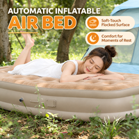 Lit d'air gonflable automatique avec pompe électrique intégrée, lumière nocturne, matelas en PVC floqué 25cm 40cm pour la maison et le camping