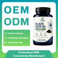 Capsules d'huile de nigelle non raffinée végétaliennes, 120 unités, soutien énergétique quotidien, bien-être, supplément à base de plantes, étiquette personnalisée OEM
