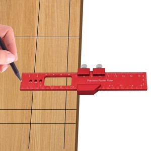 3Pcs 16/20/30 pouces Règle de poche de précision Règle à glissière en métal Règle à tracer en pouce et métrique de type T Règle carrée en T Track - Product Image 2