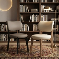 Chaises de salle à manger économiques pour hôtels, cafés, restaurants, avec structure en bois massif, revêtement en cuir synthétique doux, design moderne, pieds en métal, durables