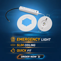 Projecteur LED d'urgence encastré rond 3W avec batterie LiFePO4 intégrée de 3 heures, certifié SAA AS2293