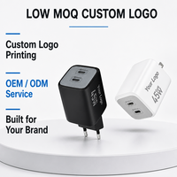 Chargeur USB-C GaN 45W pour deux appareils, chargeur de téléphone rapide PD3.0 PPS, prise murale EU avec design compact, personnalisation de la marque OEM