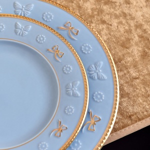 Luxury Tableware Hand Painting Fine Bone China <b>Plate</b> Golden <b>Ceramic</b> Round <b>Plates</b> - Product Image 6