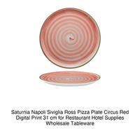 Assiette à pizza Napoli Siviglia Ross Ø 31 cm Circus Red Saturnia Impression numérique