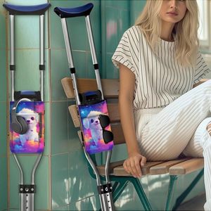 Échantillon gratuit : Sac de transport réglable pour canne et béquille, béquilles en aluminium pour personnes âgées, avec embouts de remplacement en caoutchouc pour béquilles. - Product Image 2