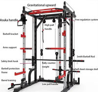 Station de musculation multifonctionnelle Smith Machine avec rack de musculation et croisement de câbles pour la maison