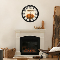 Horloge murale vintage en fer, motif cactus et coucher de soleil du désert, impression UV, décoration du désert pour la maison du sud-ouest, cadeau