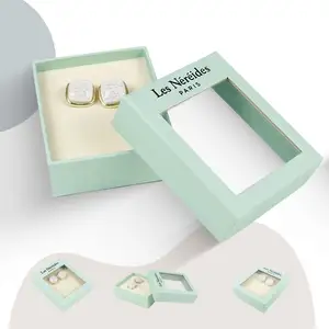 반지 귀걸이 펜던트 선물 포장 상자 지원 사용자 정의 로고 낮은 MOQ 용 클래식 뚜껑 및 기본 종이 보석 상자