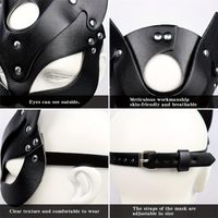 Masque de renard noir sexy, accessoire de fête pour déguisement de Catwoman, lingerie érotique
