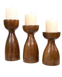 Porte-bougie en bois d'acacia fait main au design unique pour cadeaux et décoration festive Disponible au meilleur prix du marché - Product Image 1