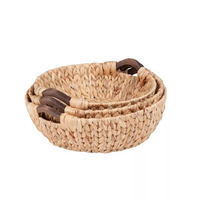 Plateau en jacinthe d'eau naturelle faite à la main Offre Spéciale avec poignée panier tissé panier tissé en rotin